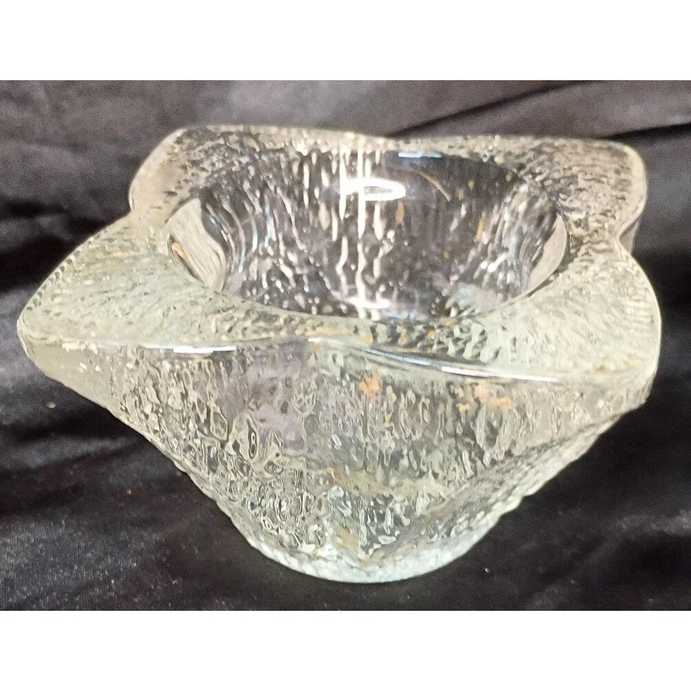 Set of 2 Indiana Glass Crystal Ice Flower Candle Holders